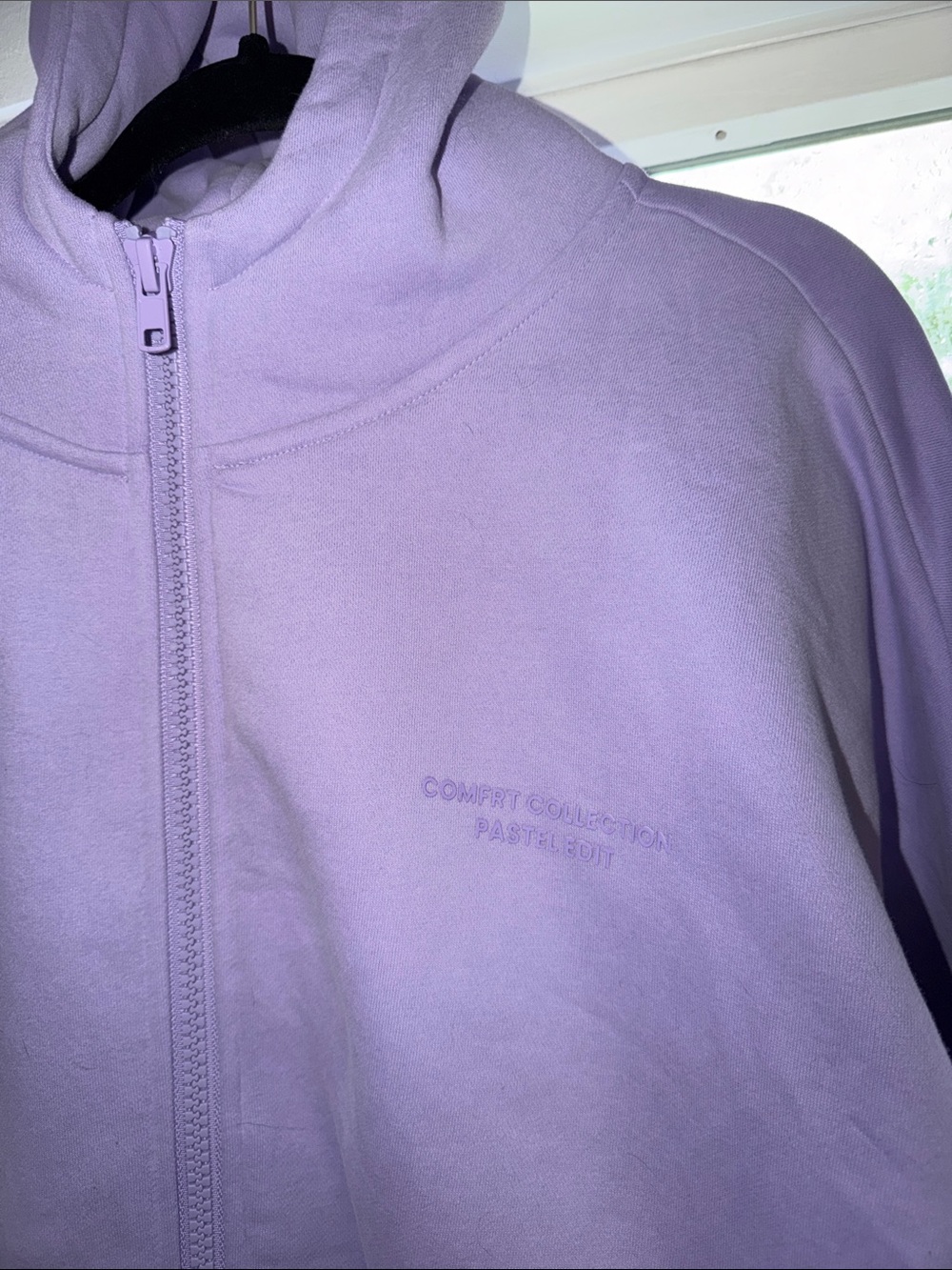 Comfrt Pastel Edit Lavender Full Zip Hoodie XL NWOT Oversized - Picture 2 of 6